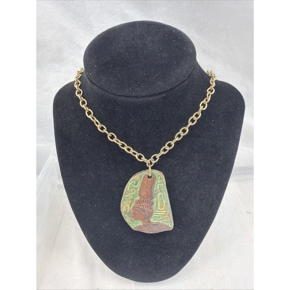 hand-crafted artisan pendant necklace featuring an Egyptian-themed